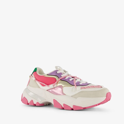 ONLY Shoes dames dad sneakers met roze zool