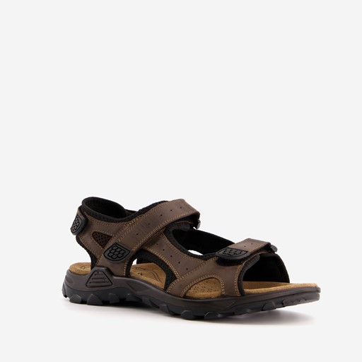 Leren heren sandalen bruin