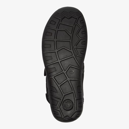 Leren heren sandalen zwart