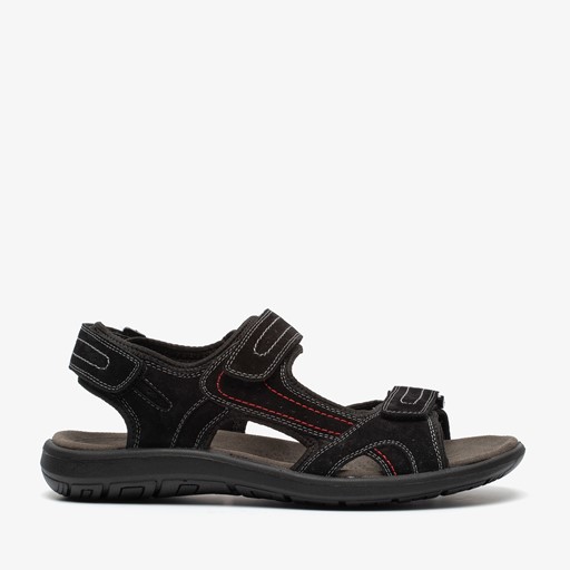 Leren heren sandalen zwart
