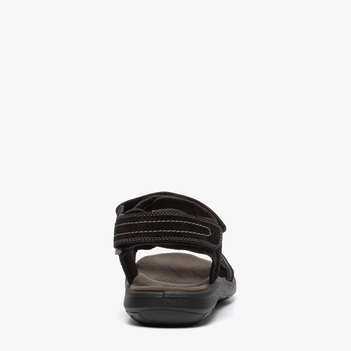 Leren heren sandalen zwart