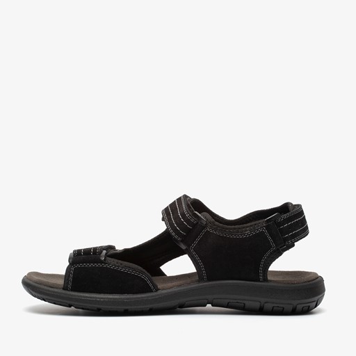 Leren heren sandalen zwart