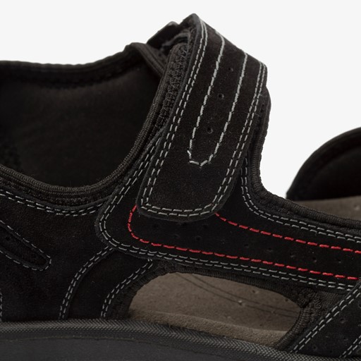 Leren heren sandalen zwart