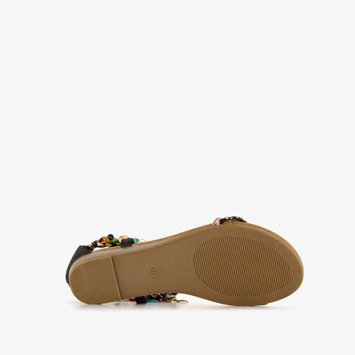 Dames sandalen met kettinkjes zwart