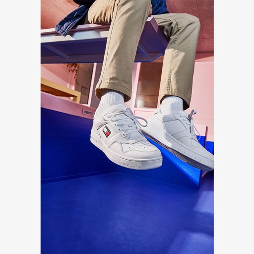 Retro basket leren heren sneakers