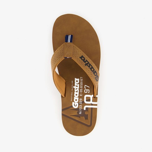 Heren teenslippers cognac