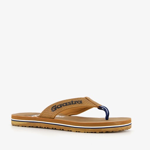 Heren teenslippers cognac