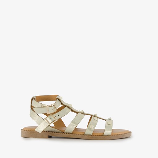 Dames sandalen goud met studs