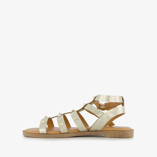 Dames sandalen goud met studs
