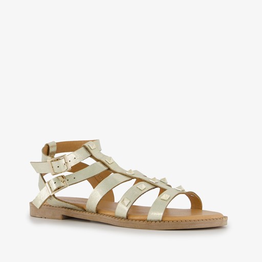 Dames sandalen goud met studs