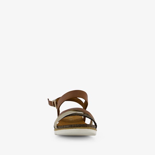 Dames sandalen bruin goud