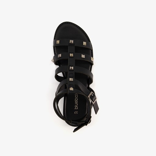 Dames sandalen zwart met studs