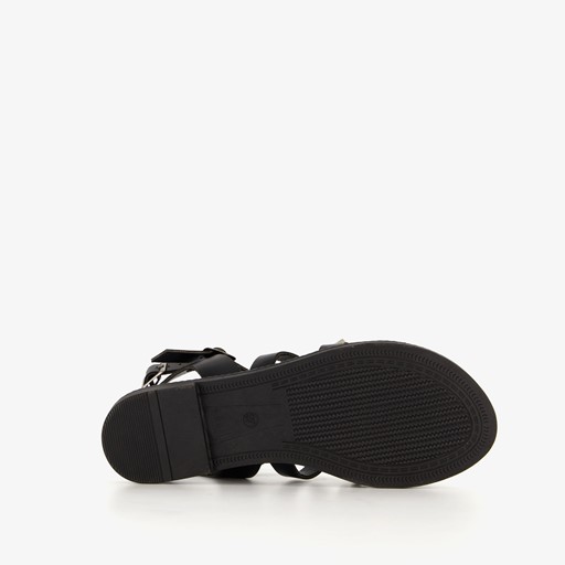 Dames sandalen zwart met studs