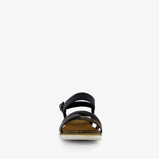 Dames sandalen zwart goud