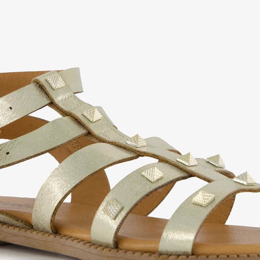 Dames sandalen goud met studs