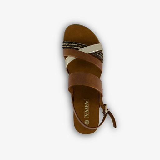 Dames sandalen bruin goud