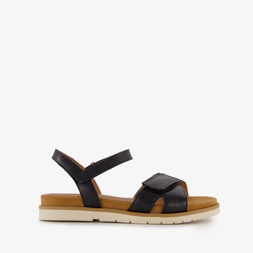 Leren dames sandalen zwart