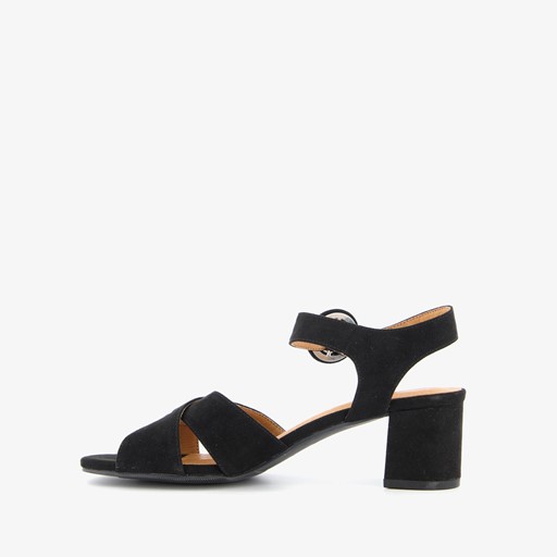 Dames sandalen met hak zwart