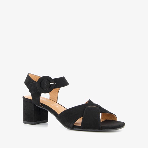 Dames sandalen met hak zwart