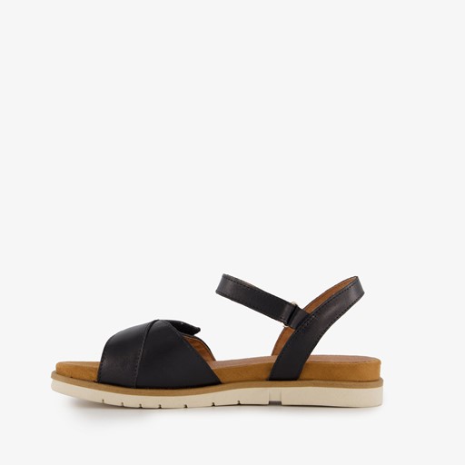 Leren dames sandalen zwart