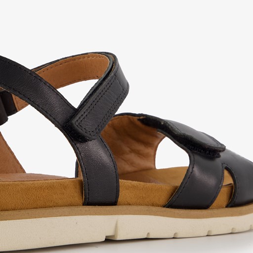 Leren dames sandalen zwart