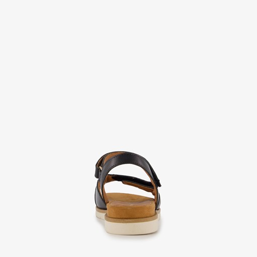 Leren dames sandalen zwart