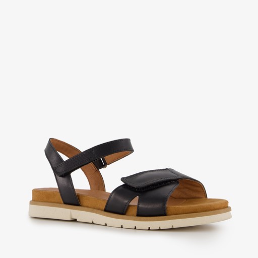 Leren dames sandalen zwart