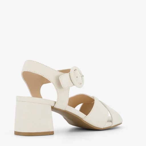 Dames sandalen met hak beige