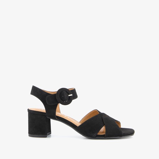 Dames sandalen met hak zwart