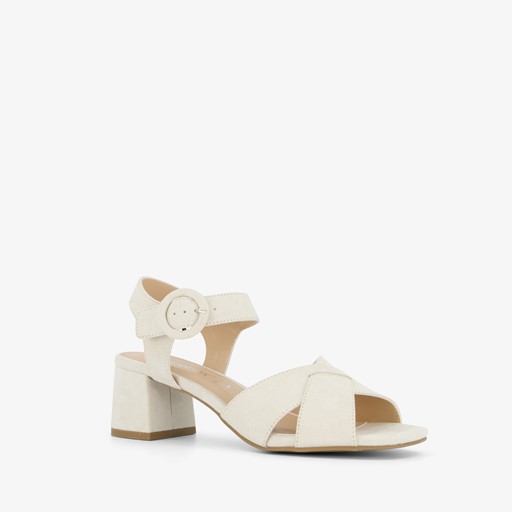 Dames sandalen met hak beige