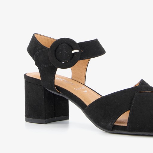 Dames sandalen met hak zwart