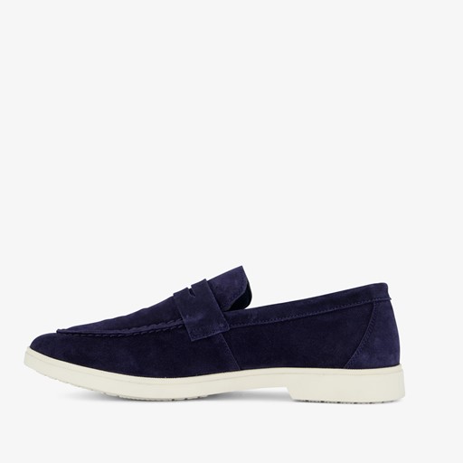 Suede heren instappers blauw