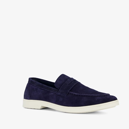 Suede heren instappers blauw