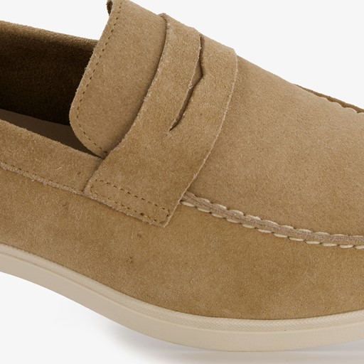 Suede heren instappers beige