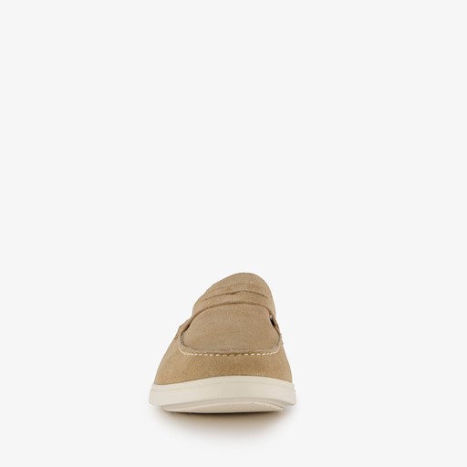 Suede heren instappers beige