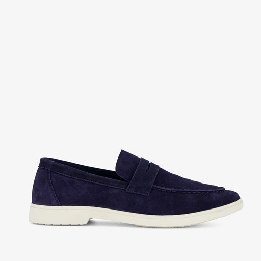 Suede heren instappers blauw