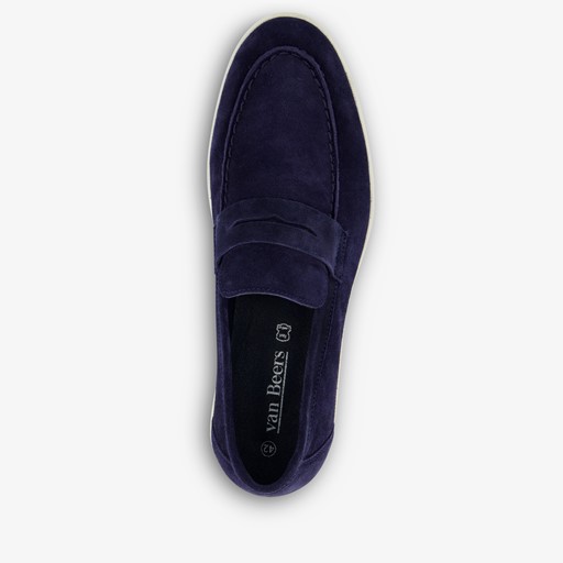 Suede heren instappers blauw