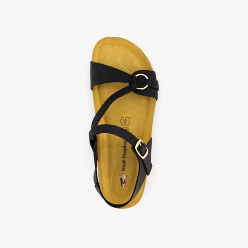 Leren dames sandalen zwart