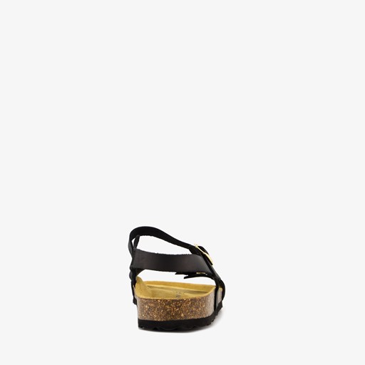 Leren dames sandalen zwart