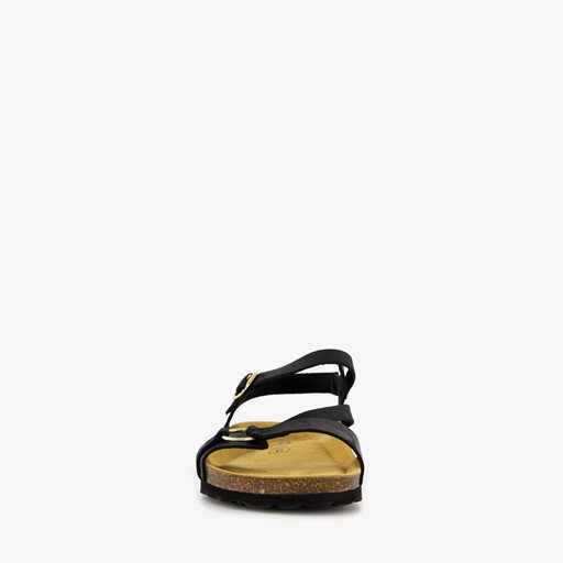 Leren dames sandalen zwart