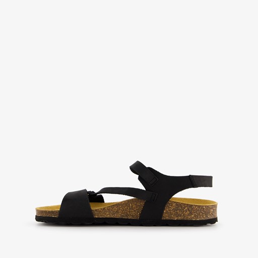 Leren dames sandalen zwart