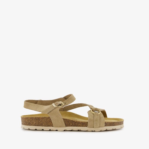 Leren dames sandalen beige