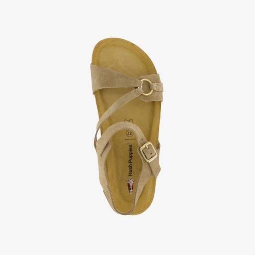 Leren dames sandalen beige