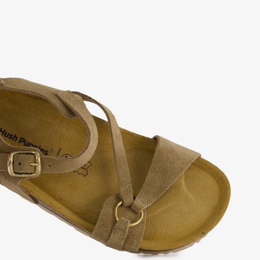 Leren dames sandalen beige