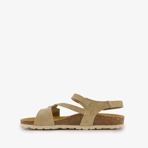 Leren dames sandalen beige