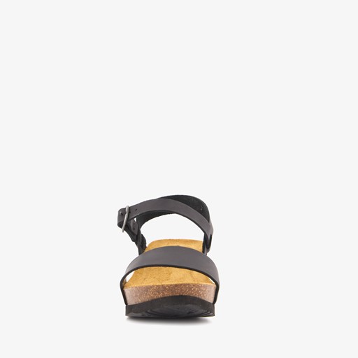 Leren dames sandalen met sleehak