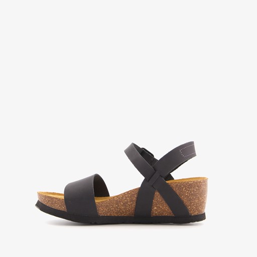 Leren dames sandalen met sleehak