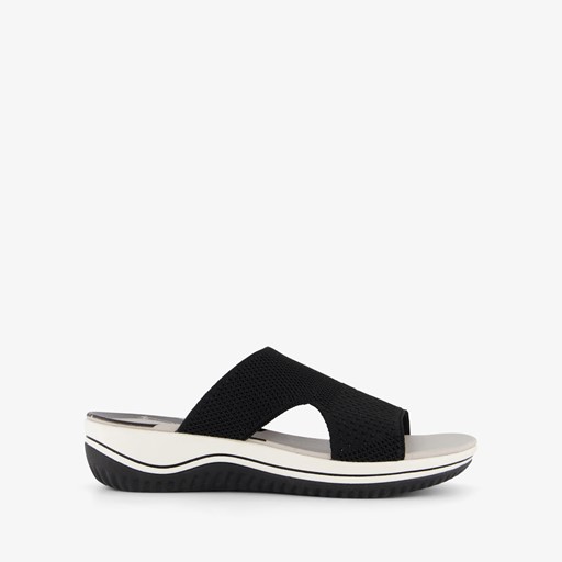 Dames slippers zwart wit