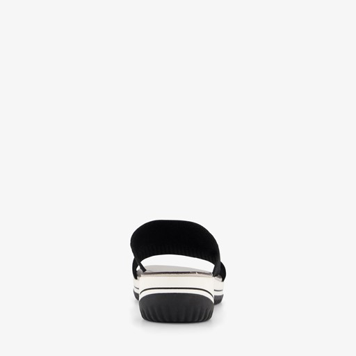 Dames slippers zwart wit