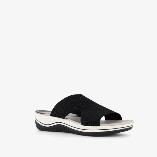Dames slippers zwart wit